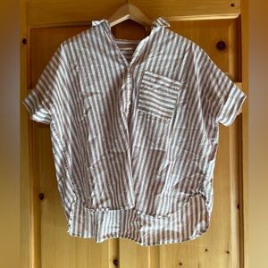 Women’s Madewell Half Button-Up Short-Sleeved Shirt